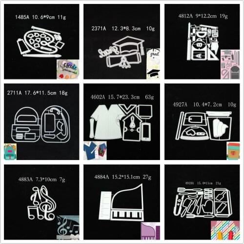 23 Styles) 2021 School Supplies Metal Cutting Dies DIY Scrapbooking Paper Photo Album Crafts Mould Cards Music Punch Stencils