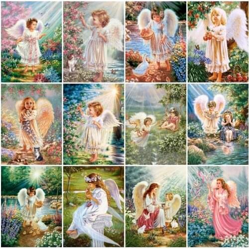 5D DIY Diamond Painting Portrait Rhinestones Mosaic Diamond Embroidery Angel Baby Full Round Beaded Needlework Handmade Hobby