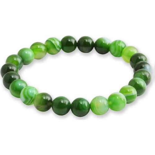 Yoga Casual Natural Stone Beads Bracelet For Men Women Gradient Green Lava Bangle Jewelry Adjustable Gift 8mm pulsera
