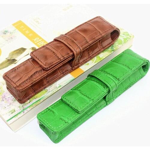 Luxury Pu Leather Elastic Buckle Pencil Case Leather Pencil Bag, Fountain Pen Case Holder, Accessories For Travel Journal