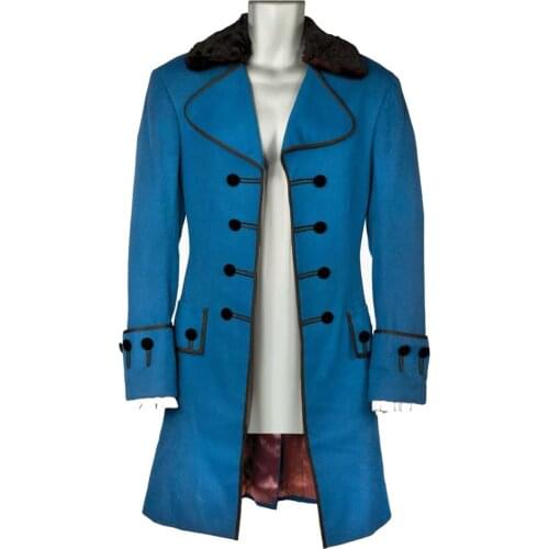 Cosplaydiy Marie Antoinette Wool Tyrone Power Costume Coat Victorian Blue Coat Jacket L320
