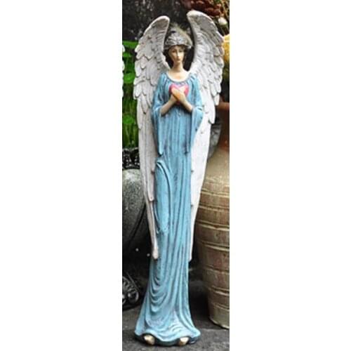 Countryside was painted retro style Pray for angel heart girl An ornament garden gardening scene Beauty figure Sculpture statue