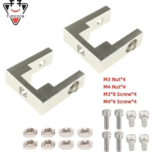 FUNCORE 2set/lot BLV Ender-3 3D Printer Parts 2020/2040 Profile Fixed Block With Screw Kit For MGN12 Linear Guide Fixed Block