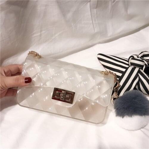 Gradient Jelly Handbags Womens Shoulder Bag PVC Mini Crossbody Bags for Women Party Cluth Clear Purse Transparent Messenger Bag