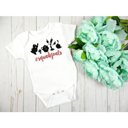 Personalize Beauty And The Beast kids t shirts adult birthday baby shower bodysuit onepiece romper Outfit New Year party favors