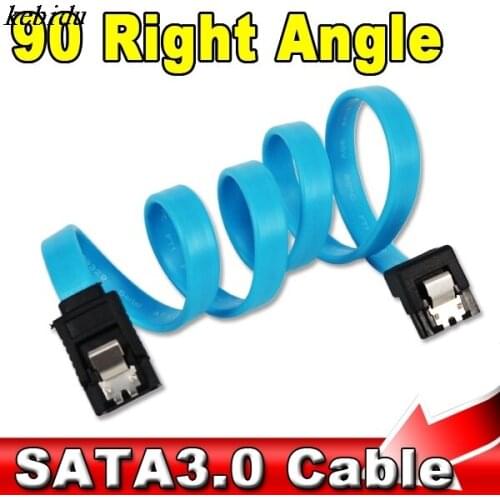 Kebidu 2015 New 50CM Fast Speed 6Gbos Straight 90 Right Angle SATA 3.0 Cable 6GB/s SATA III Cable Flat Data Cord for HDD SSD