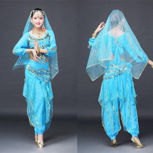 Adult Stage Performance Dance Wear Oriental Belly Dancing Clothes Women Bollywood India Dance Costumes Set