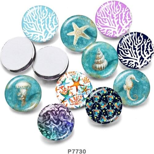 Sea creatures 12mm/18mm/20mm/25mm/30mm Round Glass Cabochon Flat Back Making Findings P7730