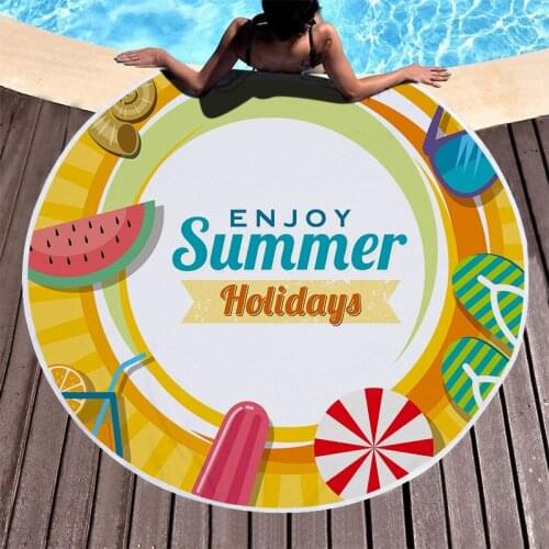 Summer theme Sea beach towel Pareo beach Towels Towel Beach mat Bath towel spa For home towel microfiber towel Round beach towel