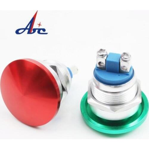 22mm Metal Aluminum Mushroom Emergency Stop Push Button IP67 Waterproof Switch momentary Locking Latching 1NO 1NC