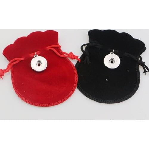 12PCS flannel18mm metal metal Snap Buttons Mini Jewelry/Coin Pink Storage Bag Velvet Flock Drawstring Pouches bags 7*9cm