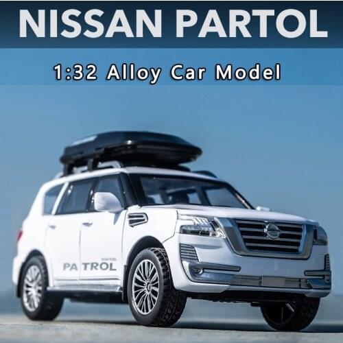1:32 Nissan Patrol Car Model Simulation Off-Road Vehicle Alloy Suv Car Model Boy Pull Back Toy Car Collection Decoration Gift