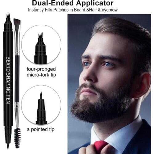 Beard Filling Pen Kit Парикмахер Pencil With Brush Salon Facial Hair Engraving Styling Eyebrow Tool Male Mustache Repair Shape