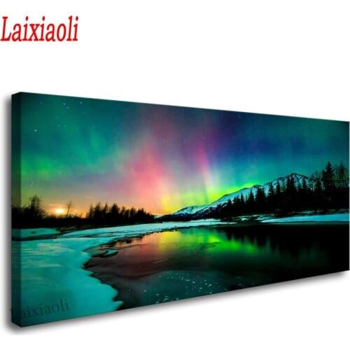 Wall Art Aurora Scenery DIY 5D Diamond Embroidery full square/round Diamond Painting Cross Stitch Kits Diamond Mosaic,decoration
