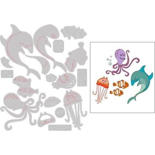 2021 New Animal Metal Cutting Dies For DIY Craft Making Dolphin Octopus Jellyfish Scrapbooking Greeting Card and Album No Stamps