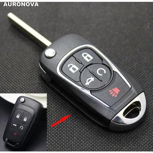 AURONOVA New Upgrade Flip Folding Key Shell for Buick Regal Replacement 2 Buttons Remote Car Key Case DIY