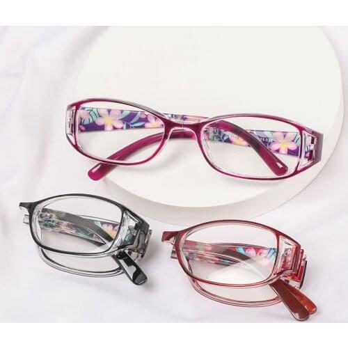 Fashion Folding Reading Glasses Flower Printing Anti-blue Light Glasses Women Men Presbyopia Eyeglasses Vintage Computer Eyewear