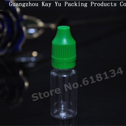 Wholesale 5000pcs Empty Clear PET 10ML Liquid Needle Bottles Plastic Dropper Bottles With CRC tamperproof Cap With Long Thin Tip