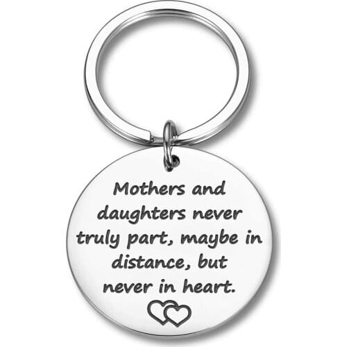 Mothers Day Gifts Keychain for Mom From Daughter Mothers and Daughters Never Truly Part Family Keychains for Women Her Key Ring
