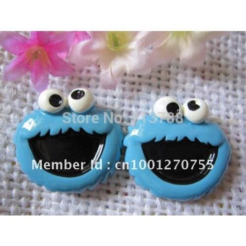 15pcs/lot flat back resin resin cookie monster ,DIY resin craft accessories fashion resin cabochons