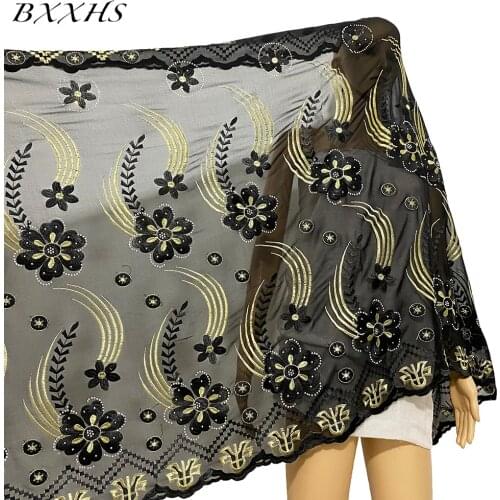 African Woman Casual Chiffon Shawl Islamic Cotton Scarf Muslim Style Embroidery Fabric Turban for Hijabs Wholesale Hijabs CL211
