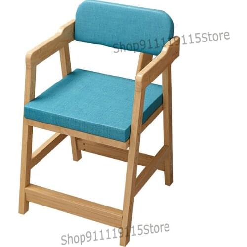 Solid Wood Childrens Adjustable Learning Chair Baby Lift Dining Chair Oak Desk Chair With Back Chair Household Writing