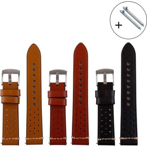 18MM 20MM 22MM 24MM Men Women Genuine Leather Watch Band For Samsung Galaxy Watch 46mm 42mm Gear S3 S2 Strap Belt