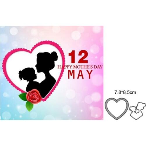 Craft dies Heart Mirror Mother Baby metal cutting dies cut die mold decoration Scrapbook knife mould blade punch stencils dies