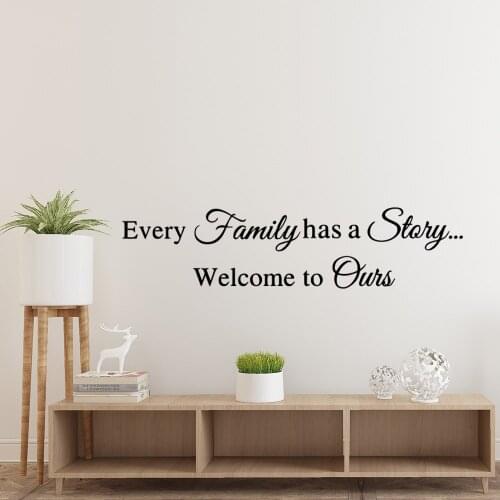 Cartoon every family has s stary Text Removable Art Vinyl Wall Stickers For Living Room Kids Room Background Wall Art Decal