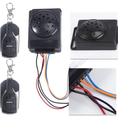 3Pc Motorcycle Alarm System Anti-theft Horn Alarm Warner with Cutting Off Remote Engine Start Arming Disarming