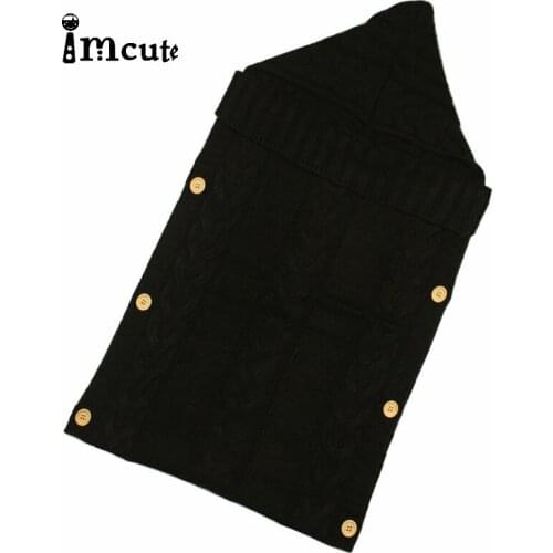 Imcute 70x35cm newborn baby knitted warm sleeping bag buttons cotton infant kids sleep bag wrap stroller accessories 9 colors