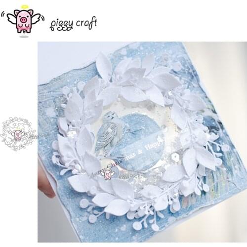 Piggy Craft metal cutting dies cut die mold 2019 New Leaf wreath Scrapbook paper craft album card punch knife art cutter die