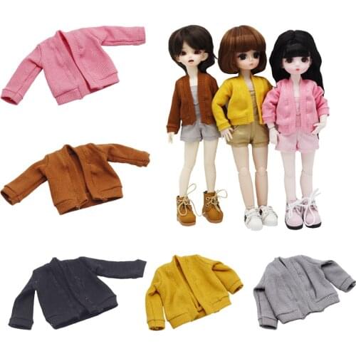 Knitted Cardigan Clothes for 1/6 BJD Dolls and 30cm BJD Dolls Fat Body Princess Quality Dress Casual Accessories Dress Up Doll