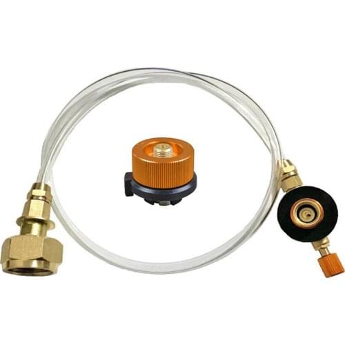 Outdoor Camping Stove Gas Refill Fuel Valve Connector Gas Extension Pipe Tube for Stove Accessory Furnace Adapter Russian Valve