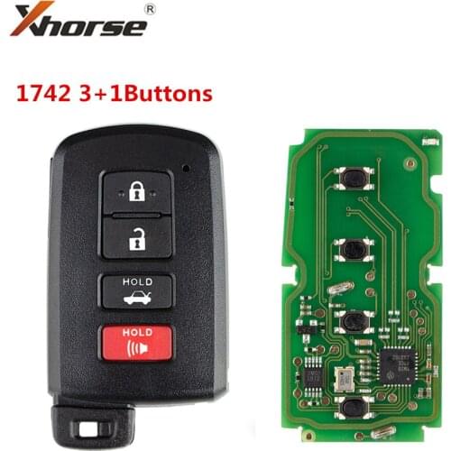 Xhorse VVDI XM Smart Key For Toyota Key Shell 1742 3+1 Buttons With XSTO00EN Key PCB Support Re-generate