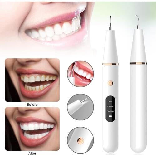 Household Dental Teeth Plaque Remover Electric Tartar Remover Tartar USB Rechargeable Tooth Cleaner Portable with LED