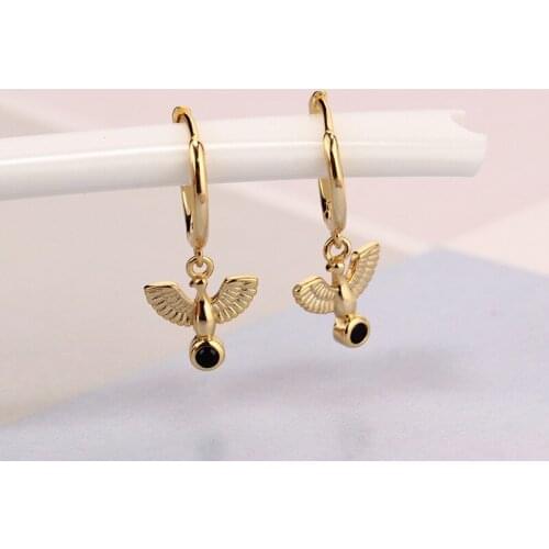 VENTFILLE 925 Sterling Silver Fashionable Peace Dove Pendant Earrings Personality Creative Earrings Female Exquisite Jewelry