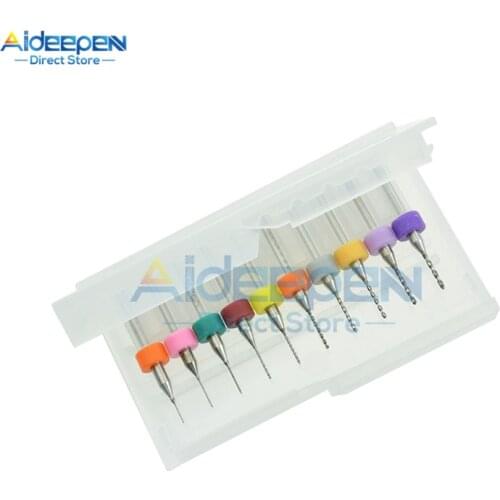 10Pcs/set 0.3-1.2mm Mini Drill Bits Kits High Quality Carbide Micro Drill Bits Tool CNC PCB Twist Drill For Print Circuit Board