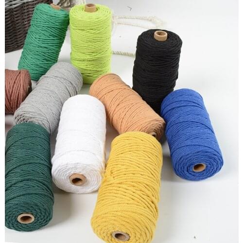 3mm*100m Hilo Macrame Cord 100% Cotton Colorful Rope String Sewing Diy Craft For Wall Hanging Plant Hangers Knitting Home Decor