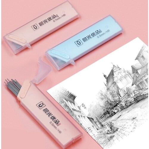 4box M&G 0.5/0.7mm Graphite Lead 2B Mechanical Pencil Replace Lead Pencil Refill Erasable Smooth Writing Drawing Stationery Set