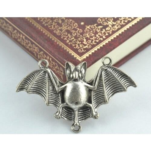 5pcs Charms bat metal handmade Craft pendant making fit,Vintage Tibetan Silver ,DIY for bracelet necklace 47*30*5mm D509