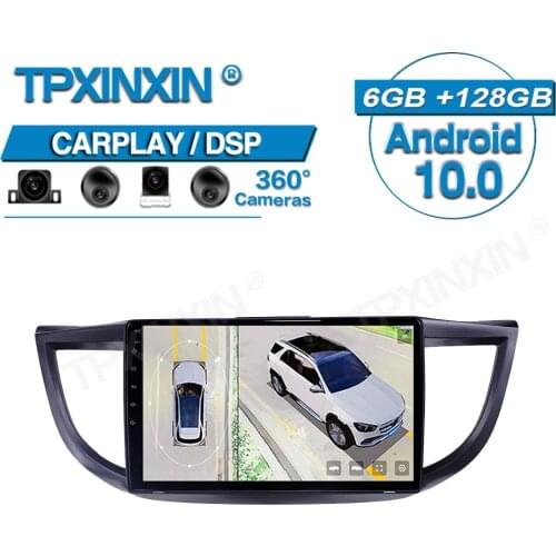 For Honda CRV 2011-2015 Android 10 Car Radio 360 HD Auto Surround View Camera Car Multimedia Player Stereo Radio GPS Navigtion