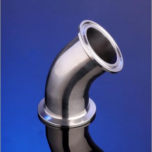 Free shipping 45mm O/D 2" Tri Clamp 304 Stainless Steel Sanitary Ferrule 45 Degree Elbow Pipe Fitting For Homebrew