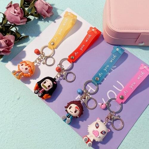 Japan Anime Demon Slayer Cartoon Key Chain Fancy Gift Kamado Nezuko Agatsuma Zenitsu Cute Pendant