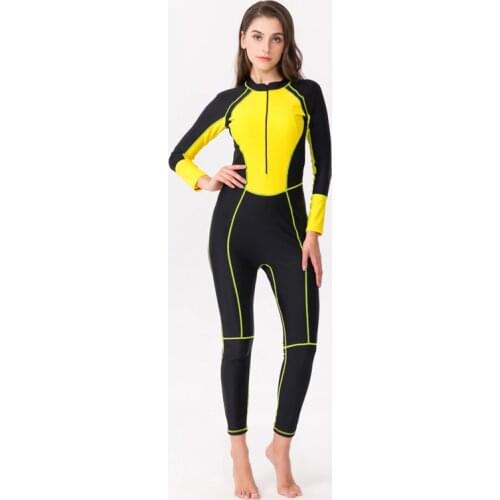Brand Summer Solid Patchwork Sport One Pieces Swimwear Women Swimsuit Zipper Surfing Snorkeling Girl Bathing Suit Beach Wear