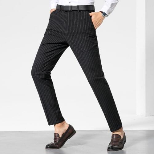 2021 Brand Pants Men Casual Mid Long Trousers Male Bamboo Fiber straight Work Pant mens summer thin big size 29-42