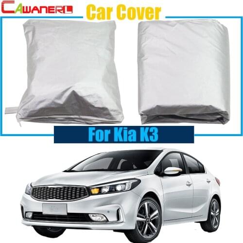 Cawanerl Full Car Cover Snow Sun Rain Resistant Protector UV Anti Cover For Kia K3 High Qaulity