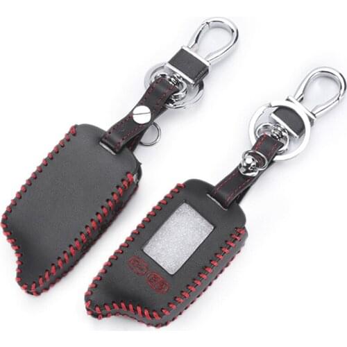 Genuine Leather Remote Control Cases For Tomahawk TZ9010 TZ9030 LCD Shell Transmitter 2 Way Car Alarm Key Fob Shell Case Cover