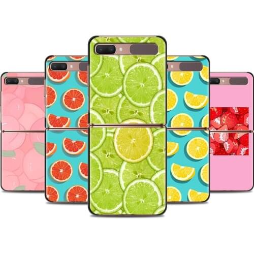Summer Fruit Phone Case For Samsung Galaxy Z Flip 6.7" Hard PC Cover Mobile Phone Bag ZFlip 5G Segmented Protect Bag