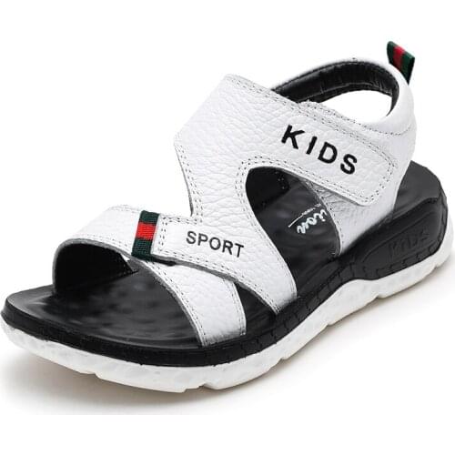 NEW Children Sandals TOP Genuine Leather Summer Shoes For Baby Boys & Girls Fashion Toddler & Kids Beach Shoes Eur Size 26-37